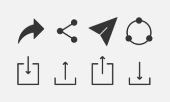 Share link line icons set. Pictograms for mobile concept and web apps. Social media symbols with outline and glyph style. Vector illustration