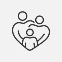 Family line icon. Parents and child concept. Demography care sign. Vector illustration