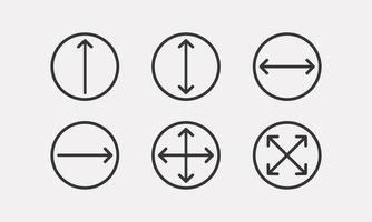 Circle dimension, arrows of round area. Measure of place with length and width . Vector illustration