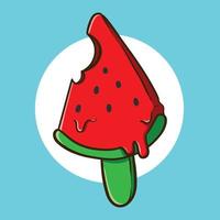 watermelon ice cream illustration vector