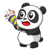 cartoon panda party illustration vector