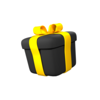 3d gift box gold illustration png