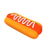 3d hotdog illustration png