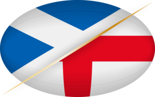 Schottland vs. England Symbol im das gestalten von ein Rugby Ball png