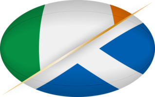 Irland vs. Schottland Symbol im das gestalten von ein Rugby Ball png