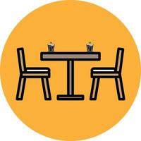 Dining Table Filled Outline Icon vector