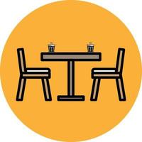 Dining Table Filled Outline Icon vector