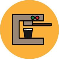 Café exprés máquina lleno contorno icono vector