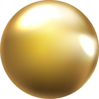 3d realista Navidad ornamento decoración dorado chuchería pelota png