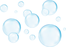 realistisk transparent 3d bubblor under vattnet . tvål bubblor illustration png