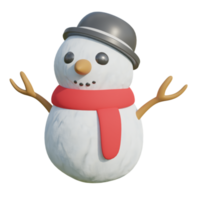 muñeco de nieve con sombrero y bufanda png