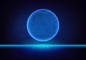 Modern Holographic Globe on Technology Background vector