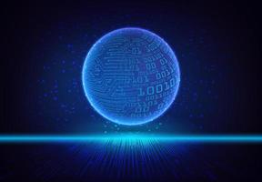 Modern Holographic Globe on Technology Background vector