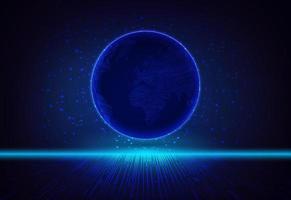 Modern Holographic Globe on Technology Background vector