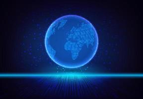 Modern Holographic Globe on Technology Background vector