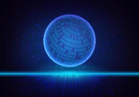 Modern Holographic Globe on Technology Background vector