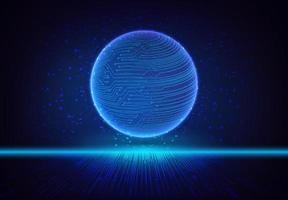 Modern Holographic Globe on Technology Background vector