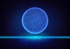 Modern Holographic Globe on Technology Background vector