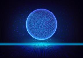 Modern Holographic Globe on Technology Background vector