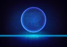 Modern Holographic Globe on Technology Background vector