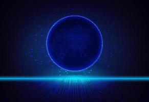 Modern Holographic Globe on Technology Background vector