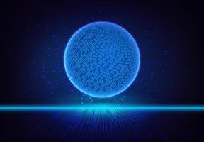 Modern Holographic Globe on Technology Background vector