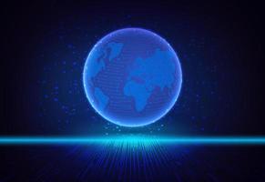 Modern Holographic Globe on Technology Background vector