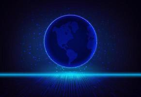 Modern Holographic Globe on Technology Background vector