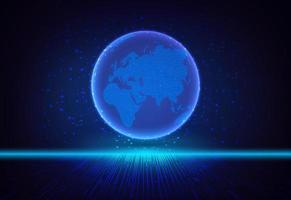 Modern Holographic Globe on Technology Background vector