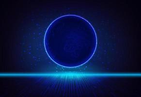 Modern Holographic Globe on Technology Background vector