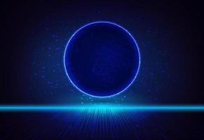 Modern Holographic Globe on Technology Background vector