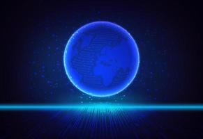 Modern Holographic Globe on Technology Background vector