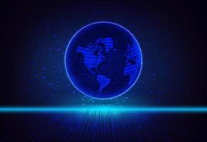 Modern Holographic Globe on Technology Background vector