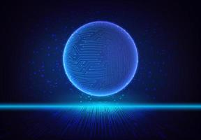 Modern Holographic Globe on Technology Background vector