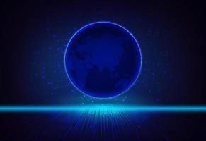 Modern Holographic Globe on Technology Background vector