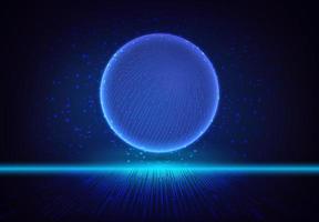 Modern Holographic Globe on Technology Background vector