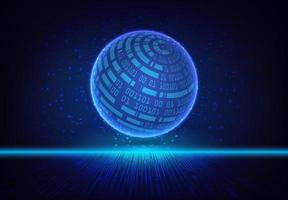 Modern Holographic Globe on Technology Background vector