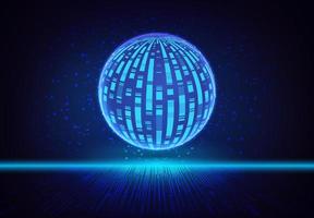 Modern Holographic Globe on Technology Background vector