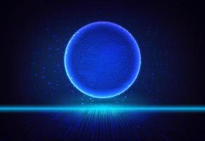 Modern Holographic Globe on Technology Background vector