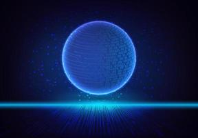Modern Holographic Globe on Technology Background vector