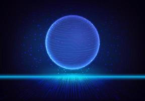 Modern Holographic Globe on Technology Background vector