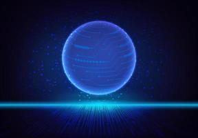 Modern Holographic Globe on Technology Background vector