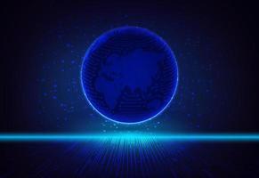 Modern Holographic Globe on Technology Background vector