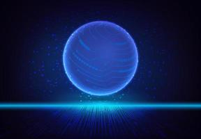 Modern Holographic Globe on Technology Background vector