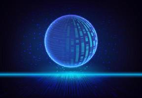 Modern Holographic Globe on Technology Background vector