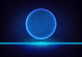 Modern Holographic Globe on Technology Background vector