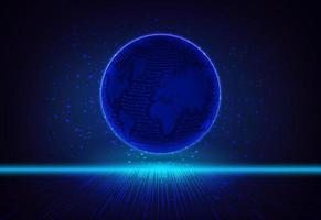 Modern Holographic Globe on Technology Background vector