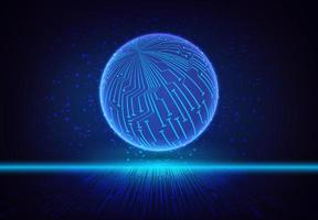 Modern Holographic Globe on Technology Background vector