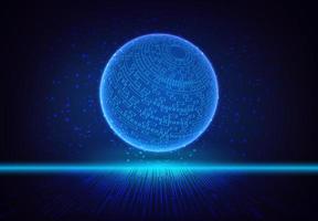 Modern Holographic Globe on Technology Background vector