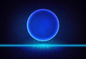 Modern Holographic Globe on Technology Background vector